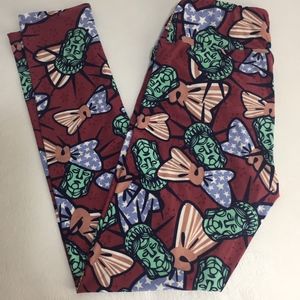 SALE LuLaRoe Lady Liberty America Bows Leggings OS